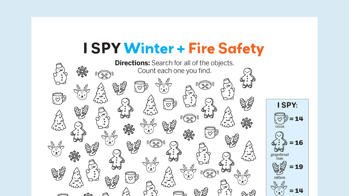 Printable I SPY Winter Fire Safety Sparky School House Printable I SPY Winter Fire Safety Sparky School House