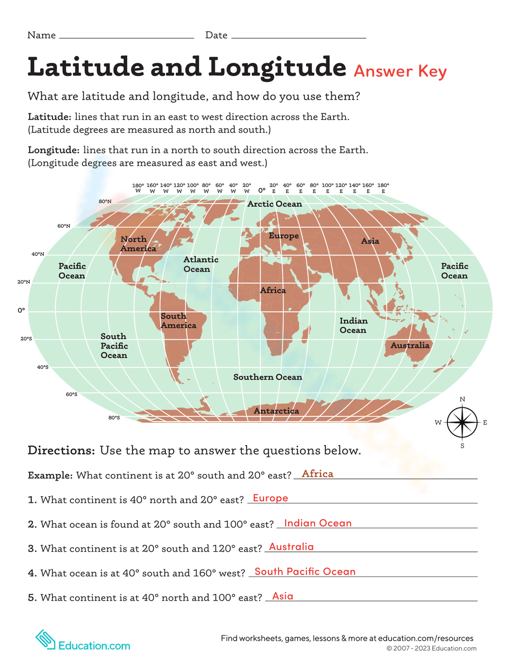 Printable Latitude And Longitude Worksheets Printable 5th Grade Latitude And Longitude Worksheets