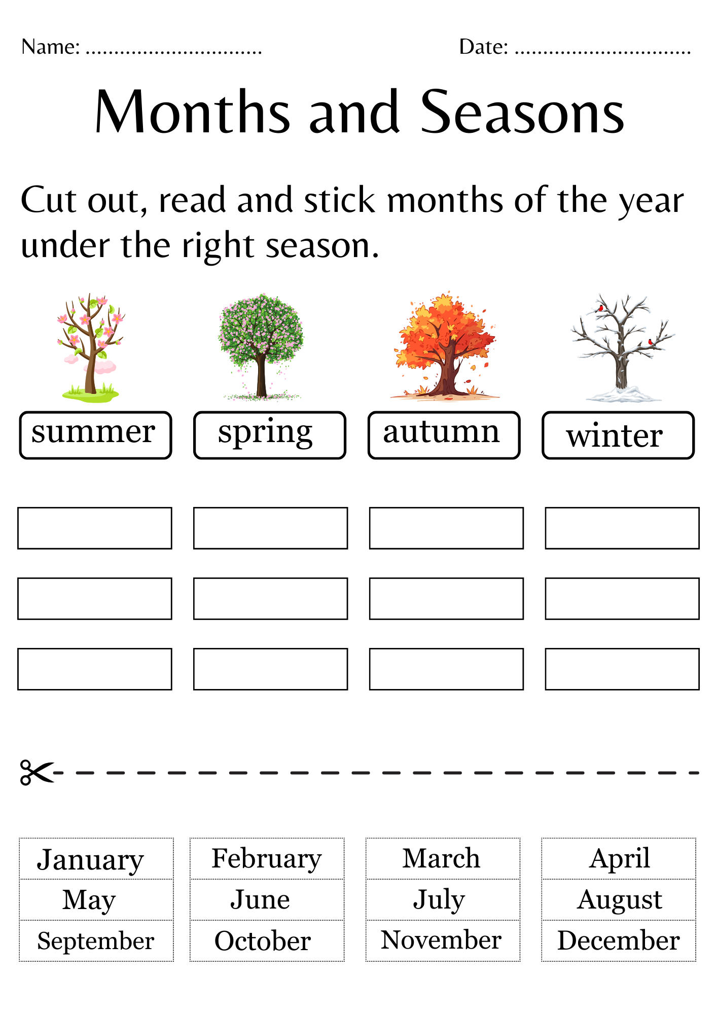 Seasons Word Builder Worksheet For Grade 1 Kidpid