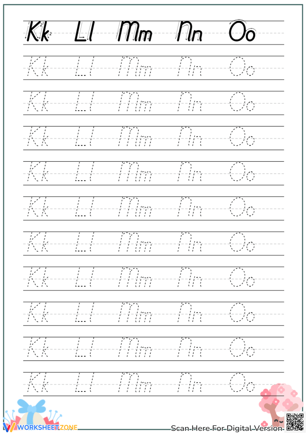 Printable Preschool D Nealian Worksheets D Nealian Alphabet Tracing Guide Etsy
