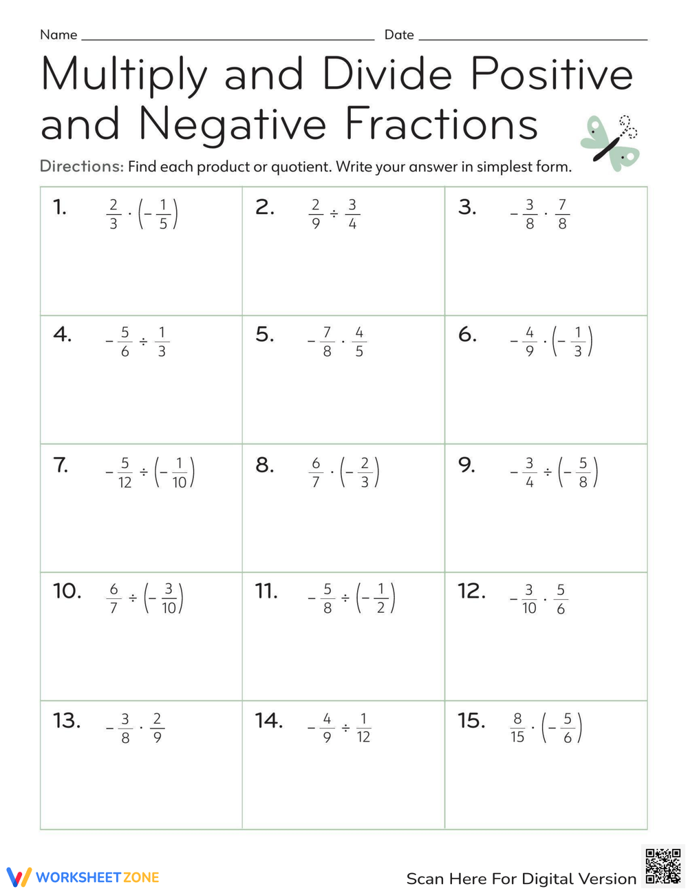 Multiplying And Dividing Rational Numbers Puzzle Online Exercise Worksheets Library
