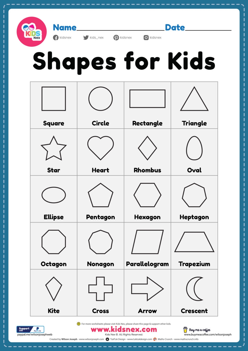 Printable Shapes For Preschool Free Printable PDF For Kids Free Shape Worksheets Kindergarten