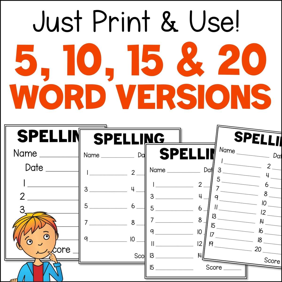 Printable Spelling Test Template Homeschool Worksheets PDF Etsy