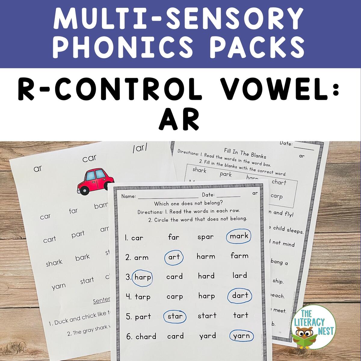 R Controlled Vowel AR Phonics Activities For Orton Gillingham Lessons The Literacy Nest R Controlled Vowel AR Phonics Activities For Orton Gillingham Lessons The Literacy Nest