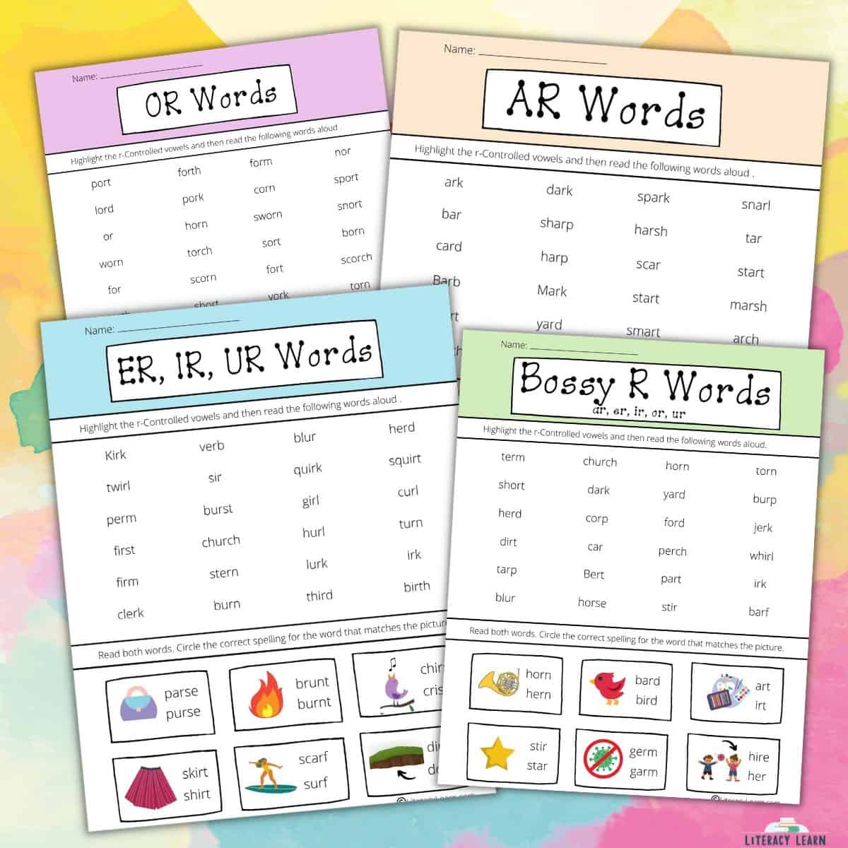 R Controlled Vowels Worksheets 4 Free Printables Literacy Learn R Controlled Vowels Superstar Worksheets