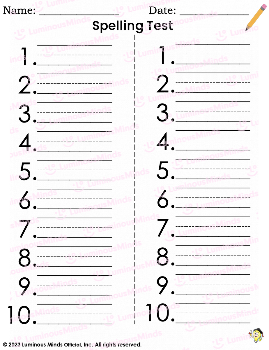 Reading Comprehension Worksheets Spelling Test Paper Templates Set 1 Reading Comprehension Worksheets Spelling Test Paper Templates Set 1