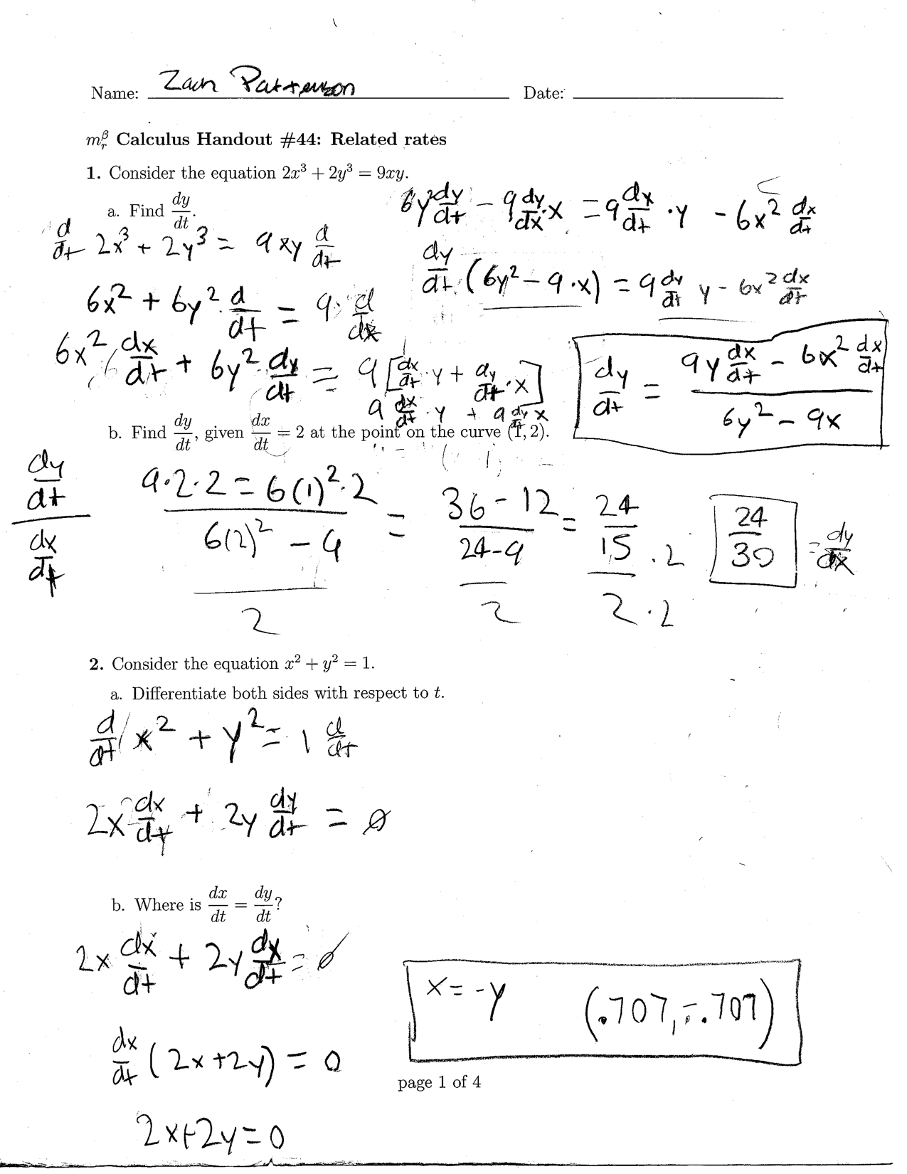 Related Rates Problems Zpattersoncalculus Worksheets Library Related Rates Problems Zpattersoncalculus Worksheets Library