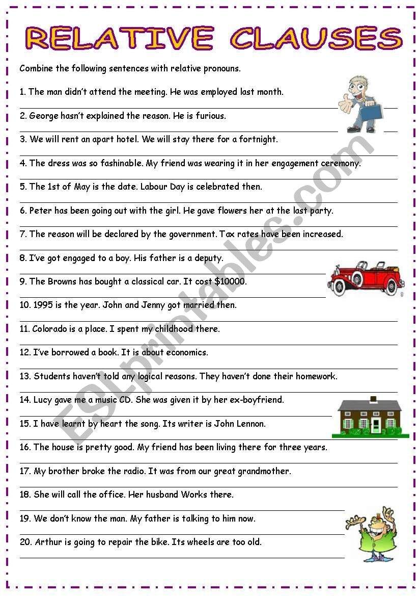 Relative Adjective Clauses ESL Worksheet By Bburcu Worksheets Library Relative Adjective Clauses ESL Worksheet By Bburcu Worksheets Library