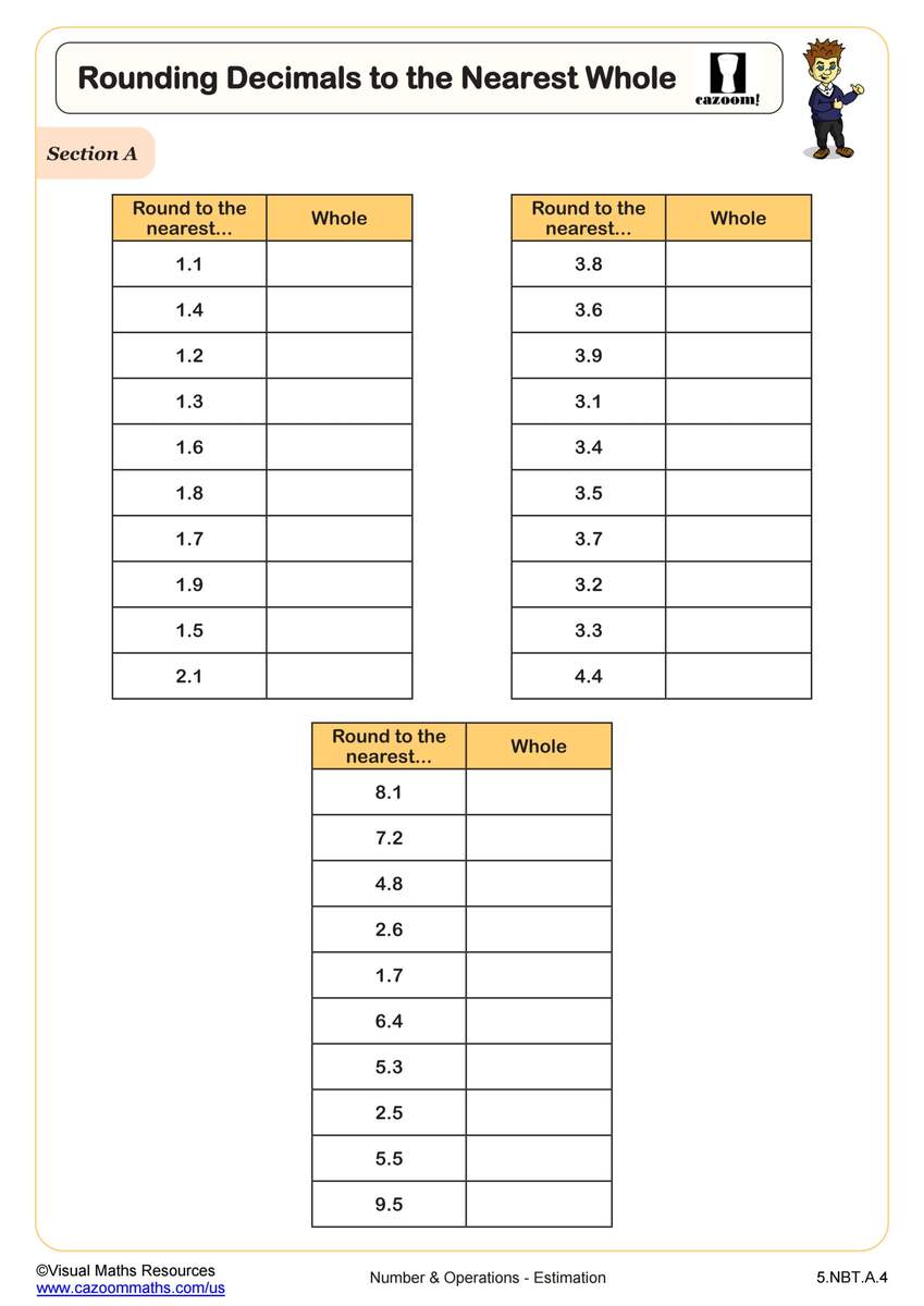 Rounding Decimals To The Nearest Whole Worksheet Fun And Engaging 5th Grade PDF Worksheets Cazoom Math Rounding Decimals To The Nearest Whole Worksheet Fun And Engaging 5th Grade PDF Worksheets Cazoom Math