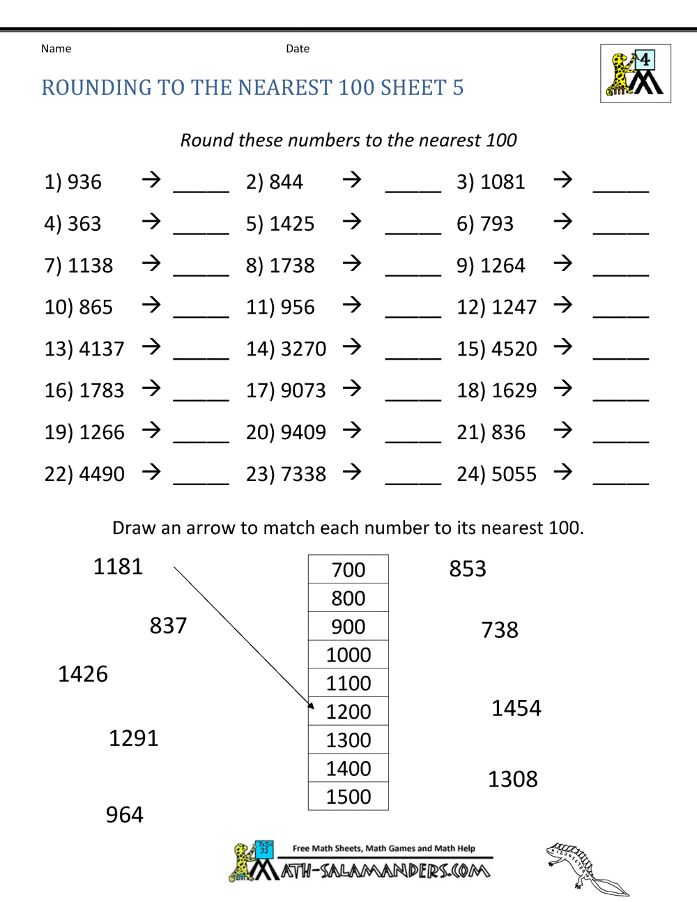 Rounding Worksheets Superstar Worksheets