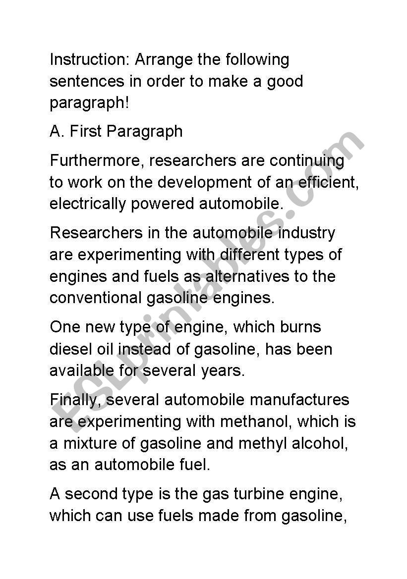 Scrambled Paragraph ESL Worksheet By Fauziahsusi Worksheets Library