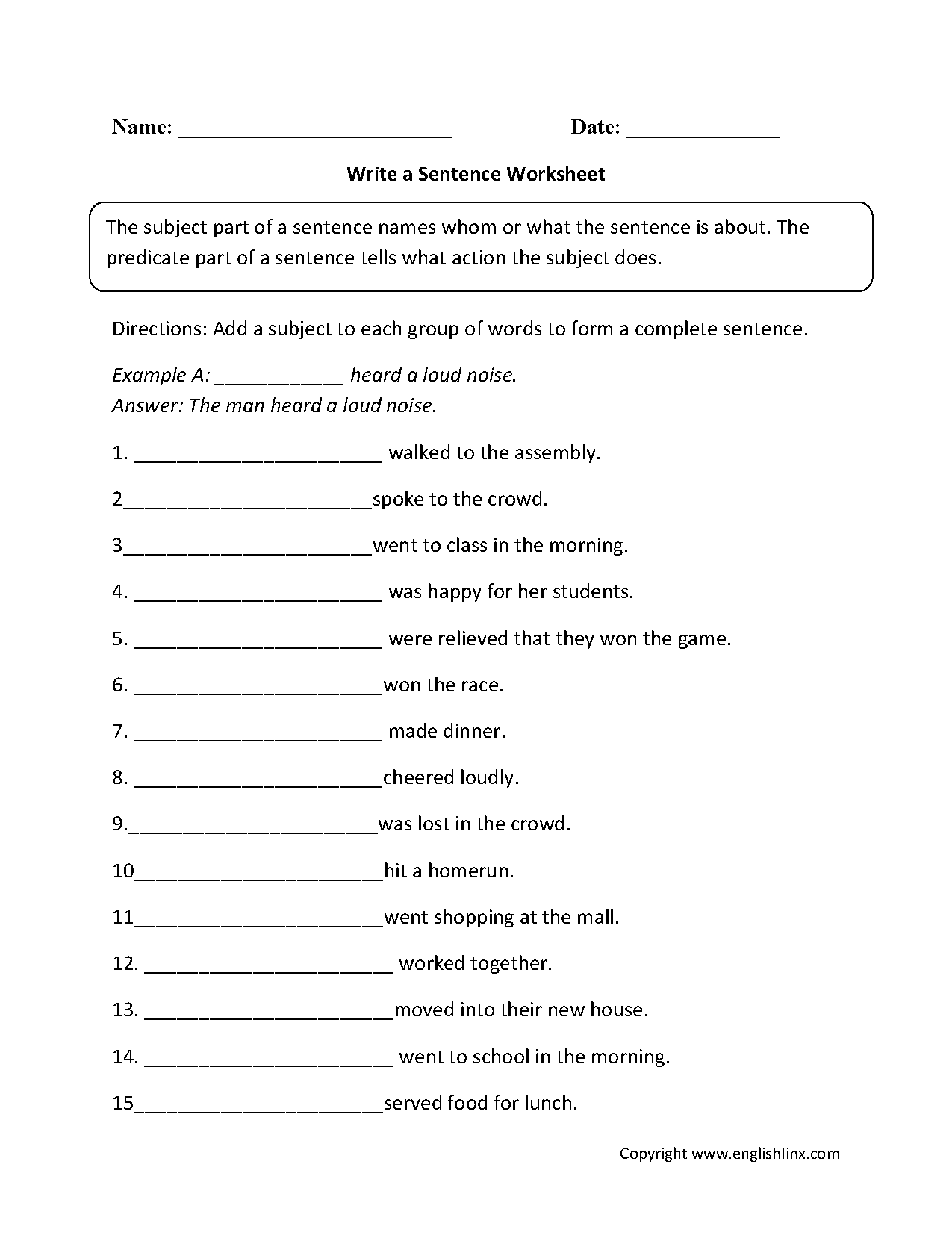 Sentence Structure Worksheets Sentence Building Worksheets Free Sentence Builder WorksheetsMaking English Fun