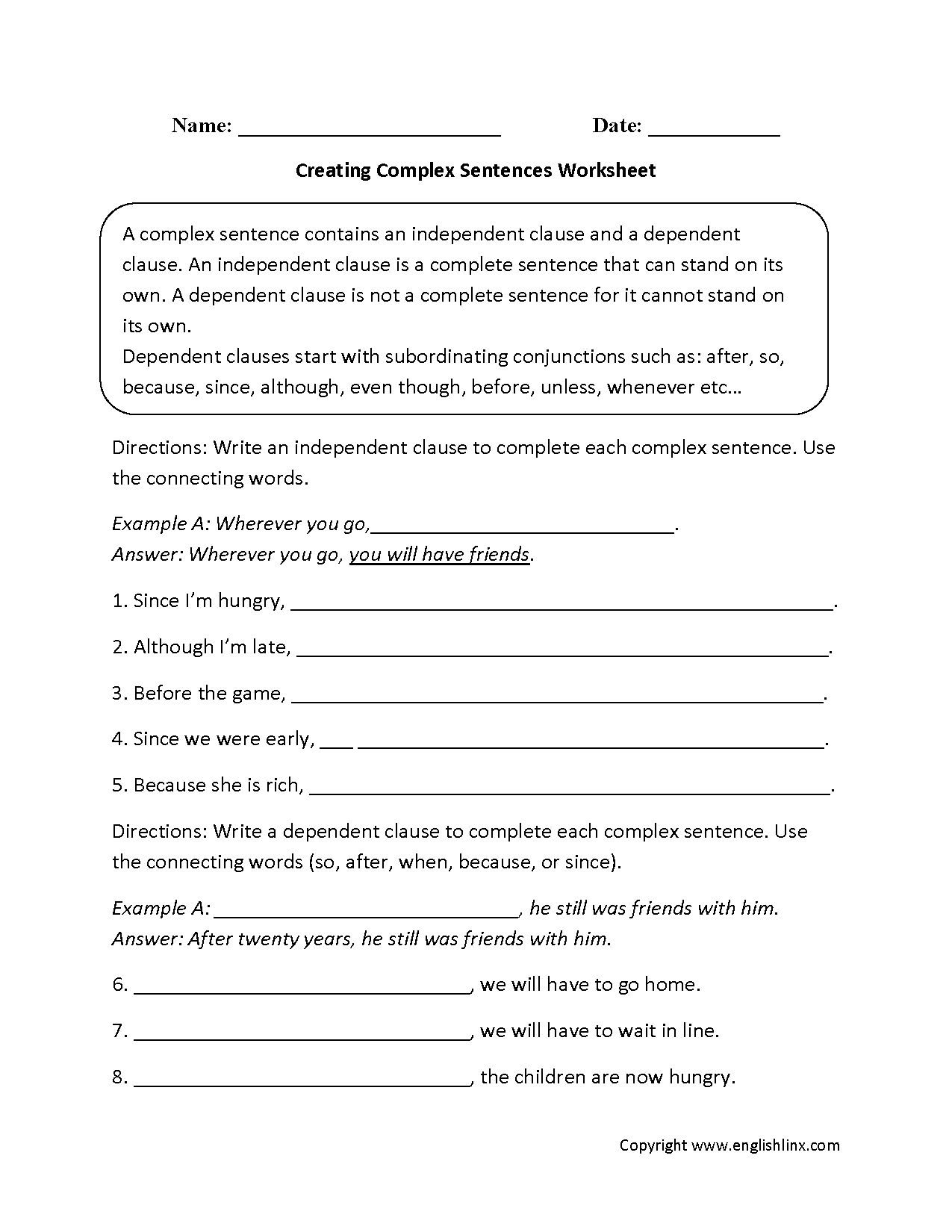 Sentences Worksheets Complex Sentences Worksheets Sentences Worksheets Complex Sentences Worksheets
