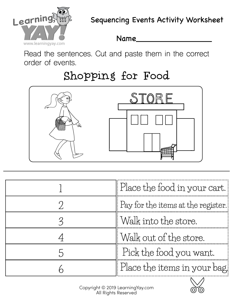 Free Sequencing Cut And Paste Worksheets The Keeper Of The Memories