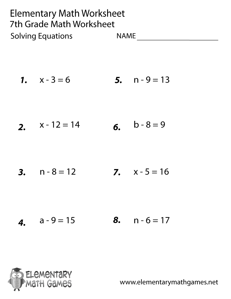 Free Math Worksheets