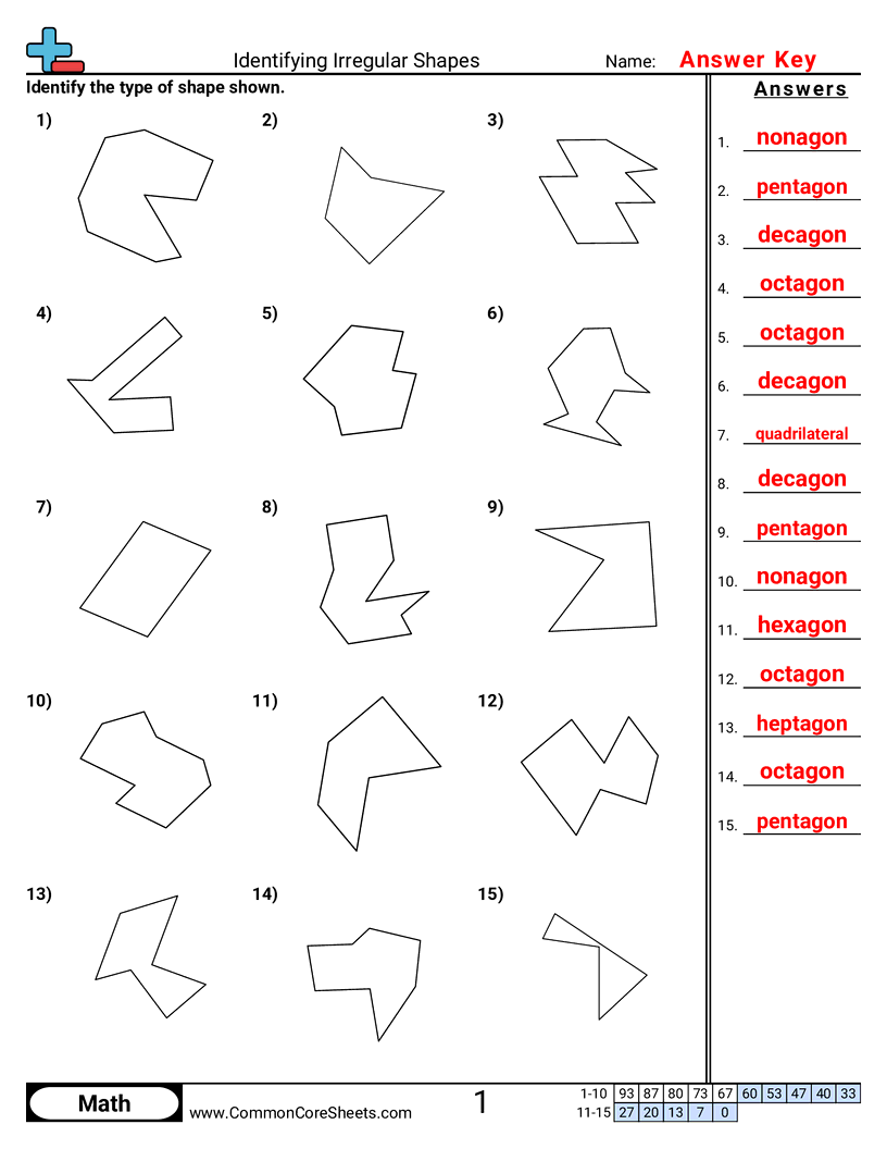 Shapes Worksheets Shapes Worksheets