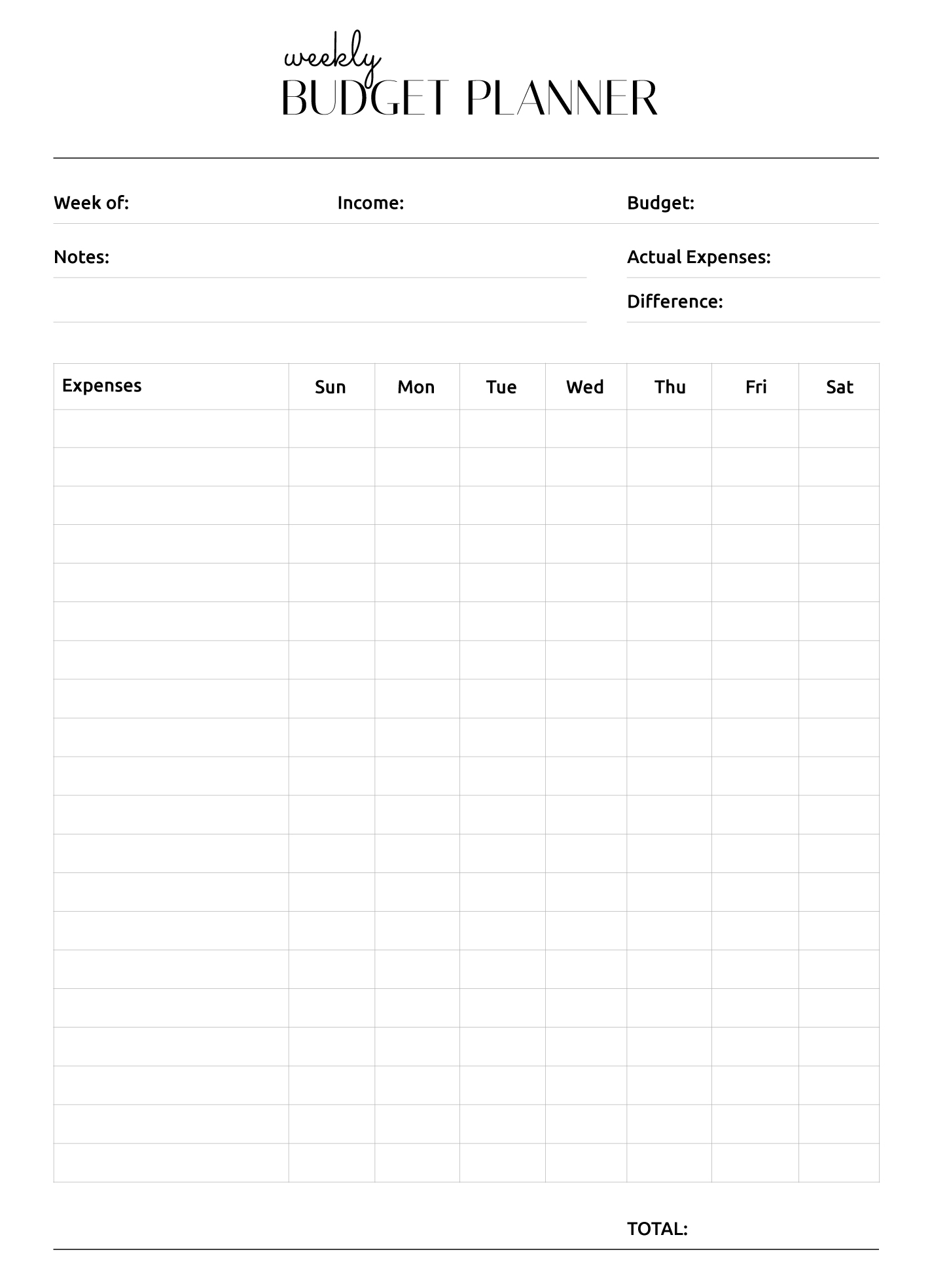 Simple Weekly Budget Free Google Docs Template Gdoc Io Simple Weekly Budget Free Google Docs Template Gdoc Io