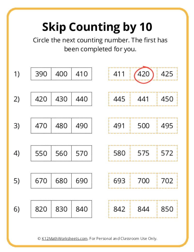 1st Grade Math Worksheets Counting By 1s And 10s