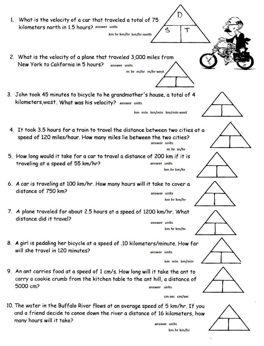 Speed And Velocity Worksheet Answer Key Speed Problems Worksheet 1 Assignments Physics Docsity Worksheets Library