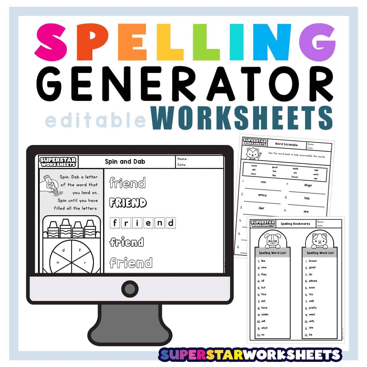 Word Scramble Wordsearch Crossword Matching Pairs And Other Worksheet Makers Quickworksheets