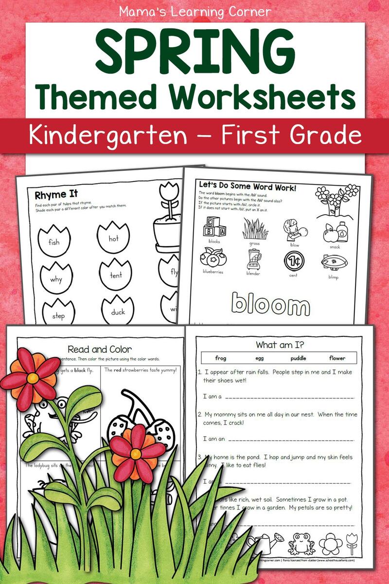 Spring Worksheets For Kindergarten And First Grade Mamas Learning Corner Spring Worksheets Free Printables Superstar Worksheets