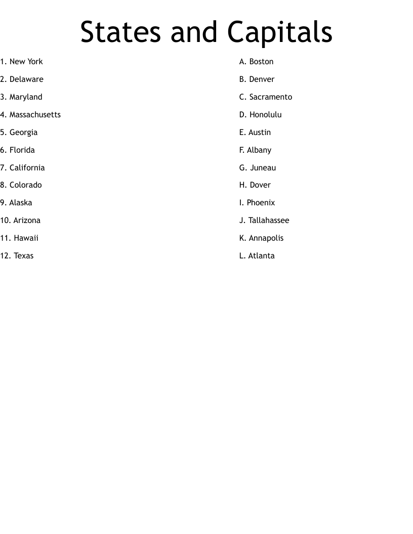 Free States Capitals Worksheet Packet Easy Print The Simple Homeschooler