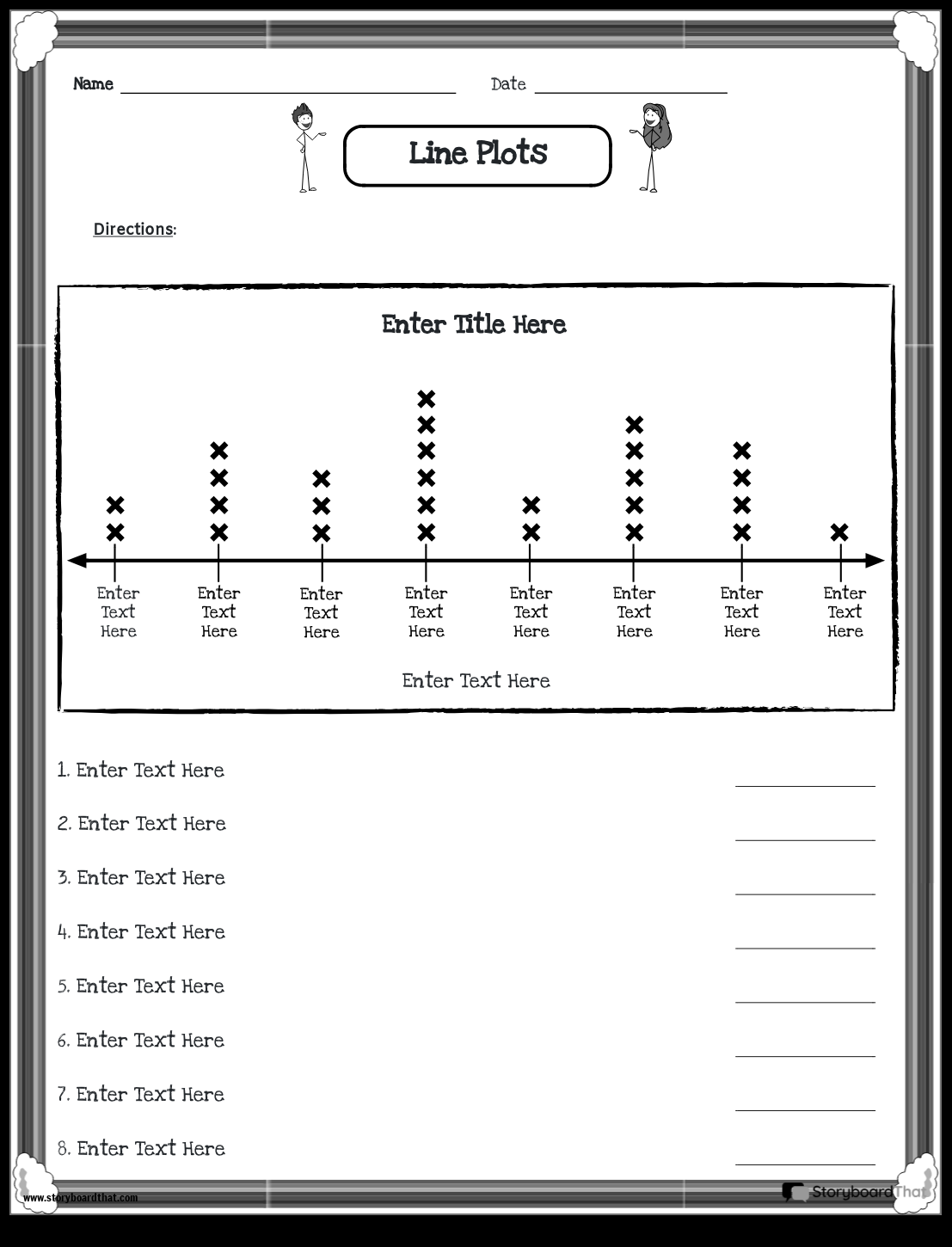 Storyboard That Free Line Plot Worksheets For Teachers Line Plots 4th Grade