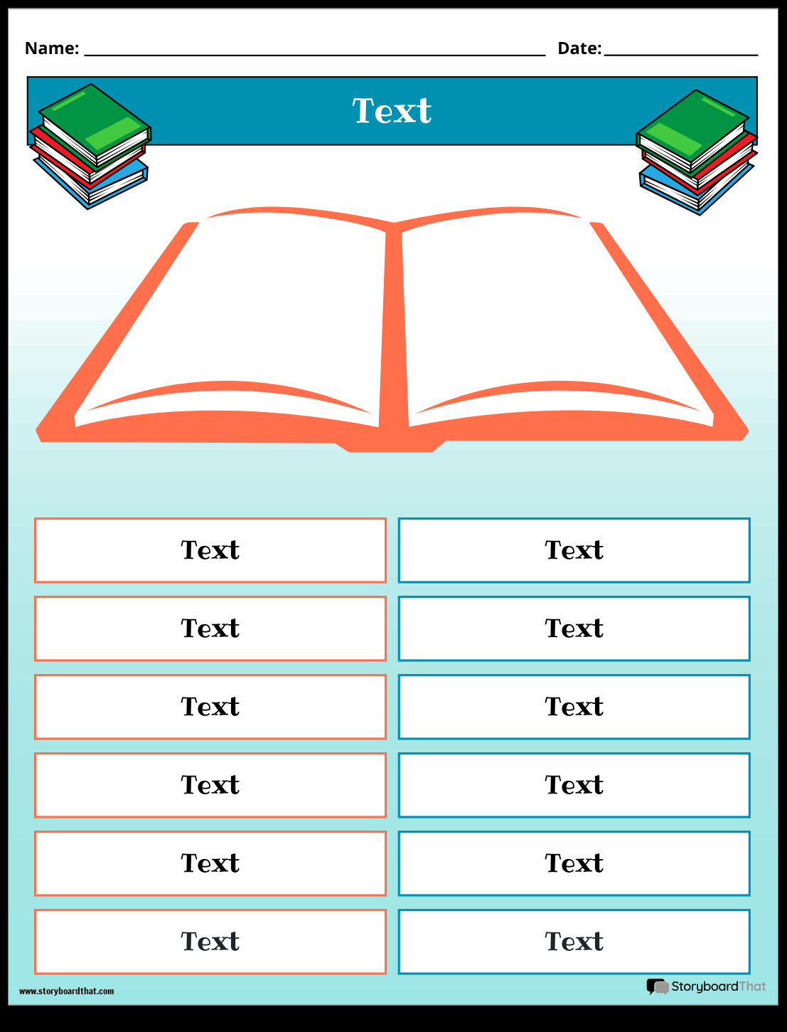 Storyboard That Non Fiction Text Structure Worksheets