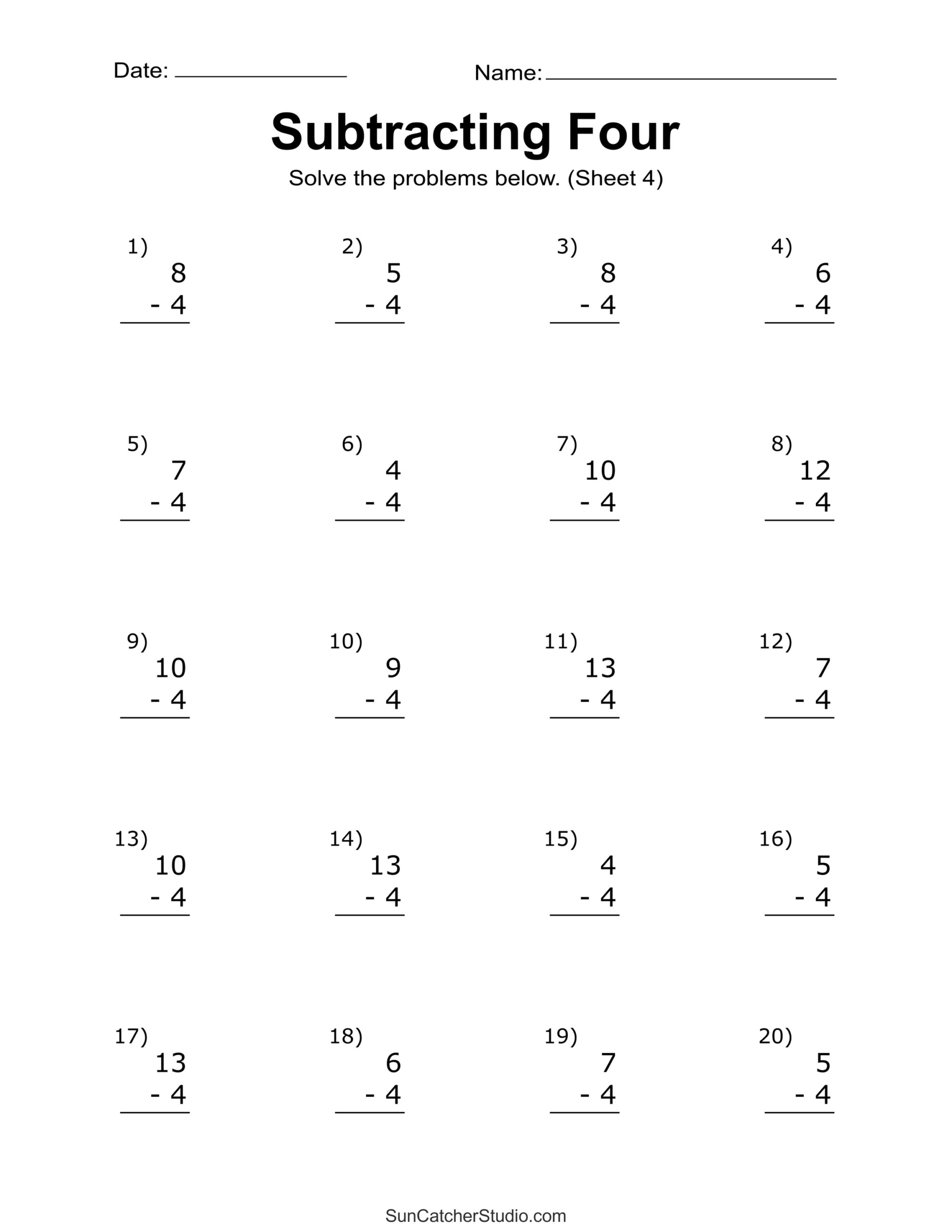 Subtraction Worksheets Free Printable Math Drills Free Printables Lettering SVG Files Tools Apps 4 Digit Subtraction Worksheets