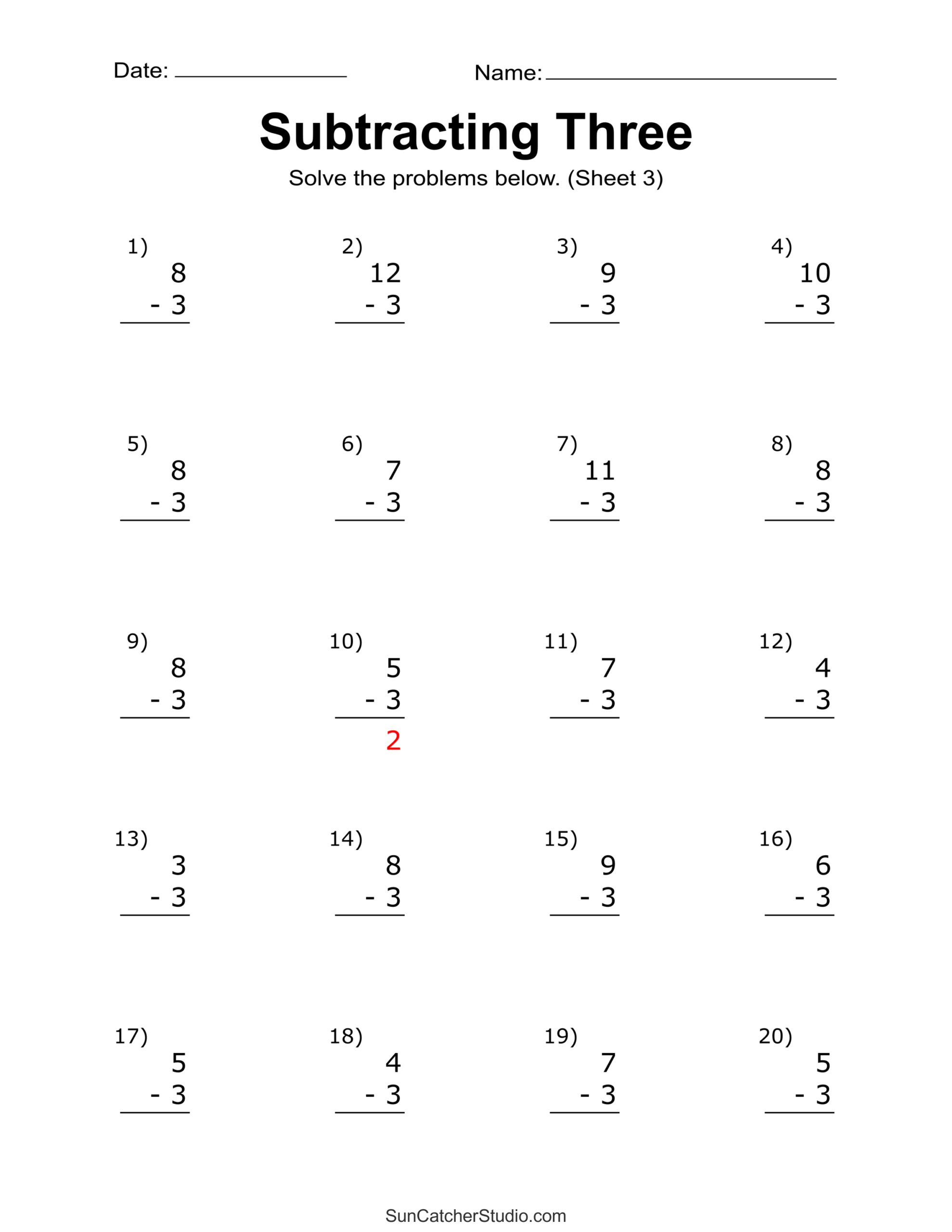 Subtraction Worksheets Free Printable Math Drills Free Printables Lettering SVG Files Tools Apps Subtraction Facts To 20