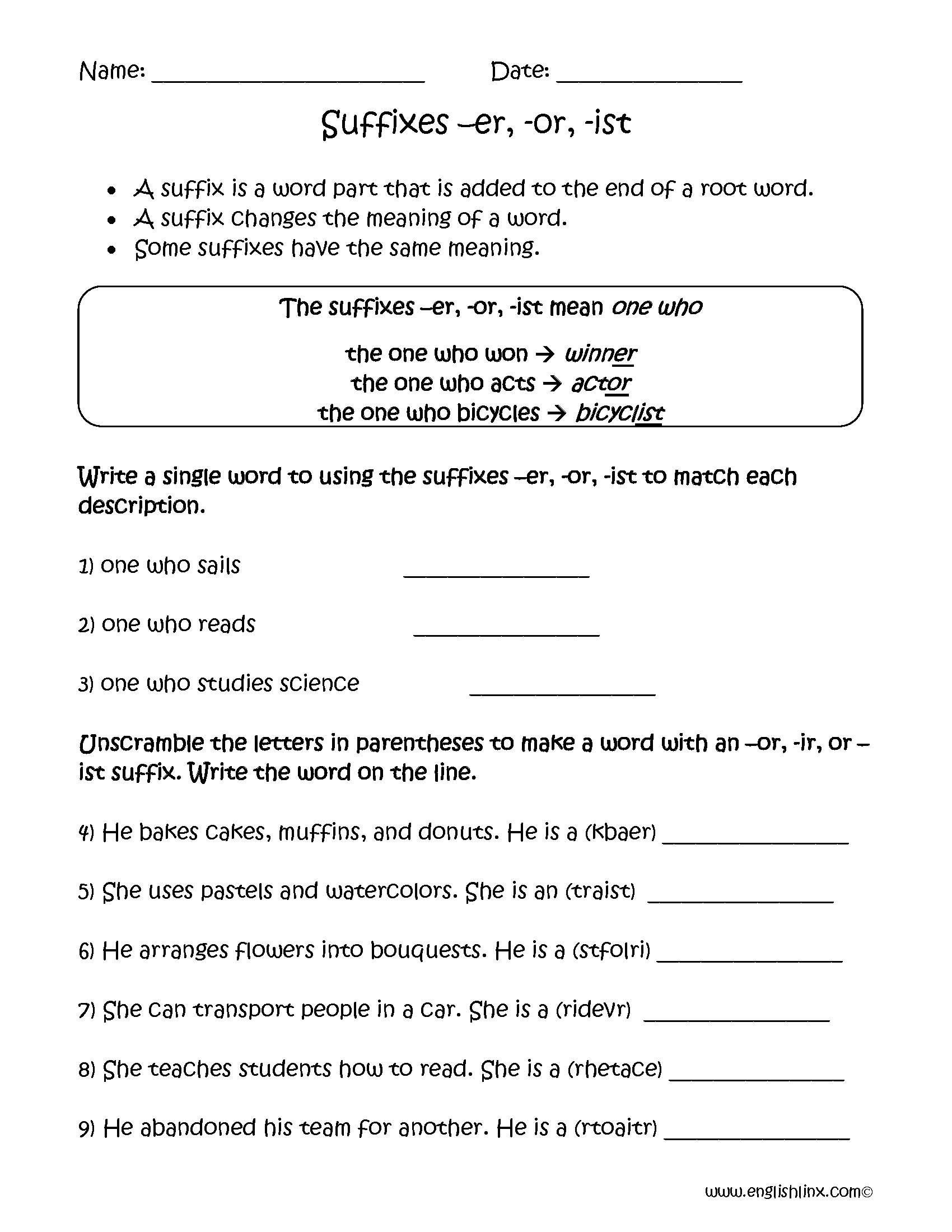 Suffixes Worksheets Printable Word Endings Practice Page 10 Free Spelling Worksheet Templates To Edit And Print Canva