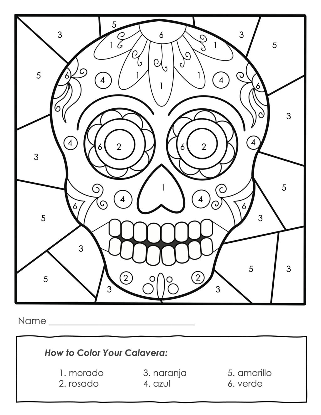Sugar Skull Coloring Pages And Masks For D A De Muertos