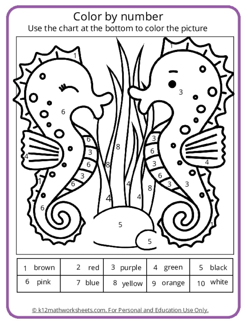 Color By Number Summer Printable Math Color By Code Worksheets For Kids Matching Numbers Activities For Kids Summer Coloring Sheets Etsy