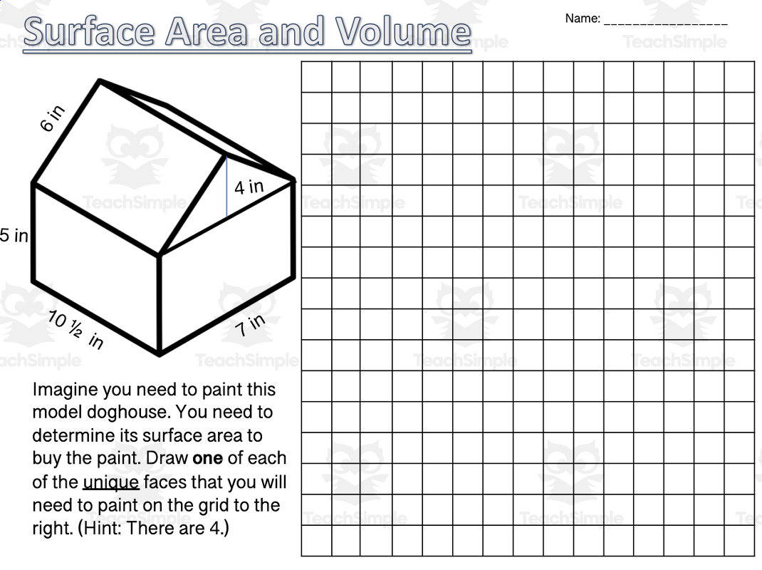 Surface Area Worksheet And Volume Calculations Real Life Math By Teach Simple Surface Area Worksheet And Volume Calculations Real Life Math By Teach Simple
