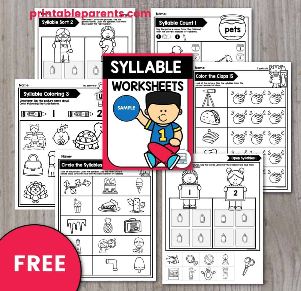 Syllable Worksheets For Kindergarten Printable Parents