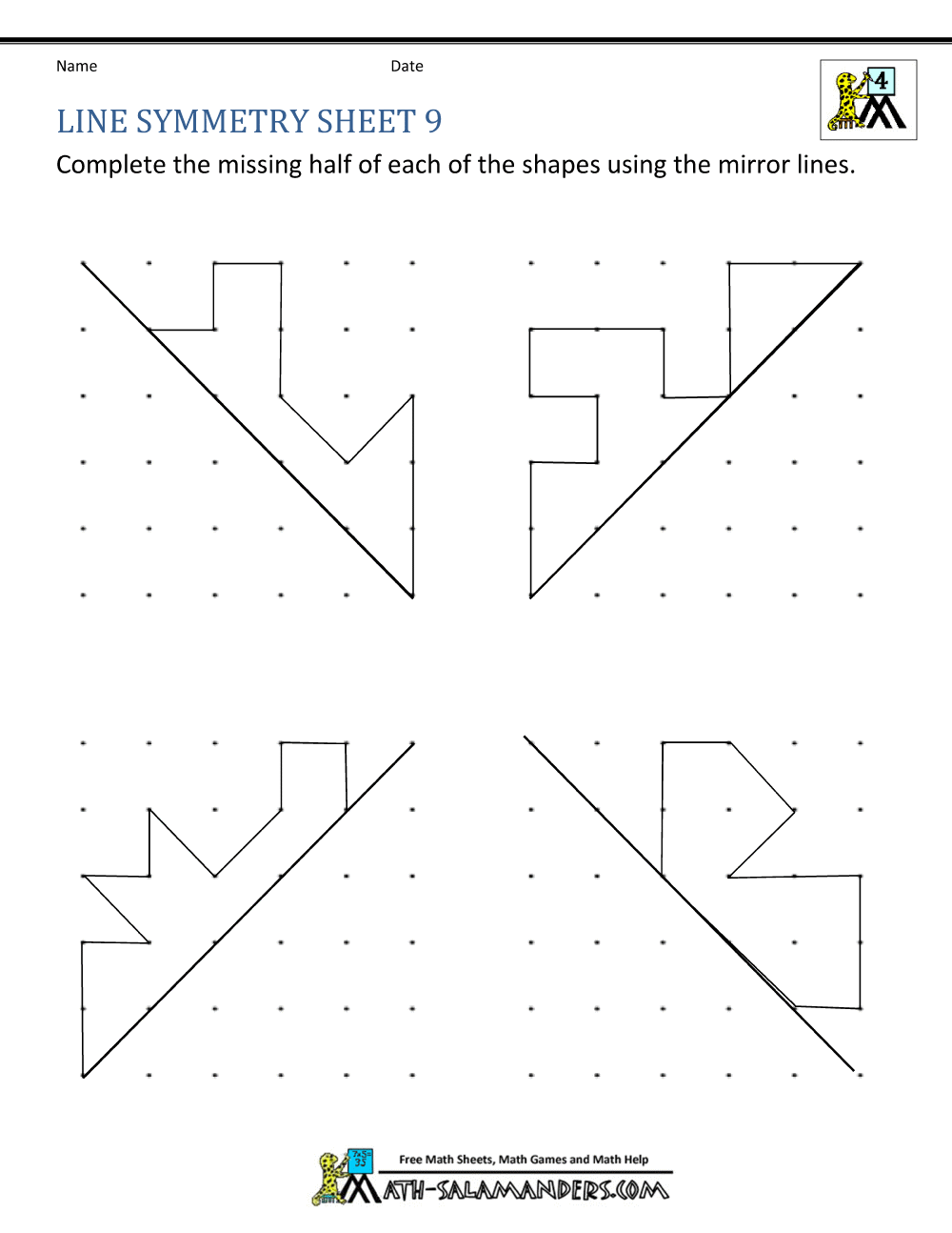 Symmetry Worksheets Drawing Lines Of Symmetry Worksheet Grade1to6