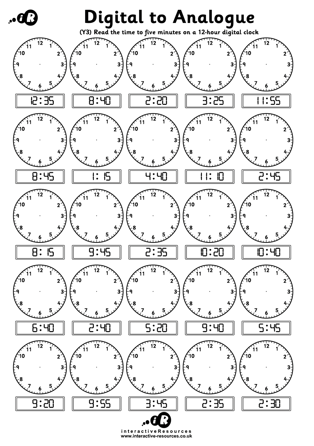 Teaching Time Free Telling Time Worksheets Teaching Time Free Telling Time Worksheets