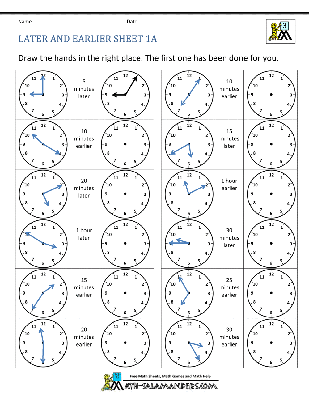 Telling Time To 5 Minutes Worksheets Telling Time To 5 Minutes Worksheets