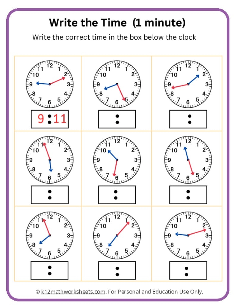Telling Time Worksheets Telling Time Worksheets