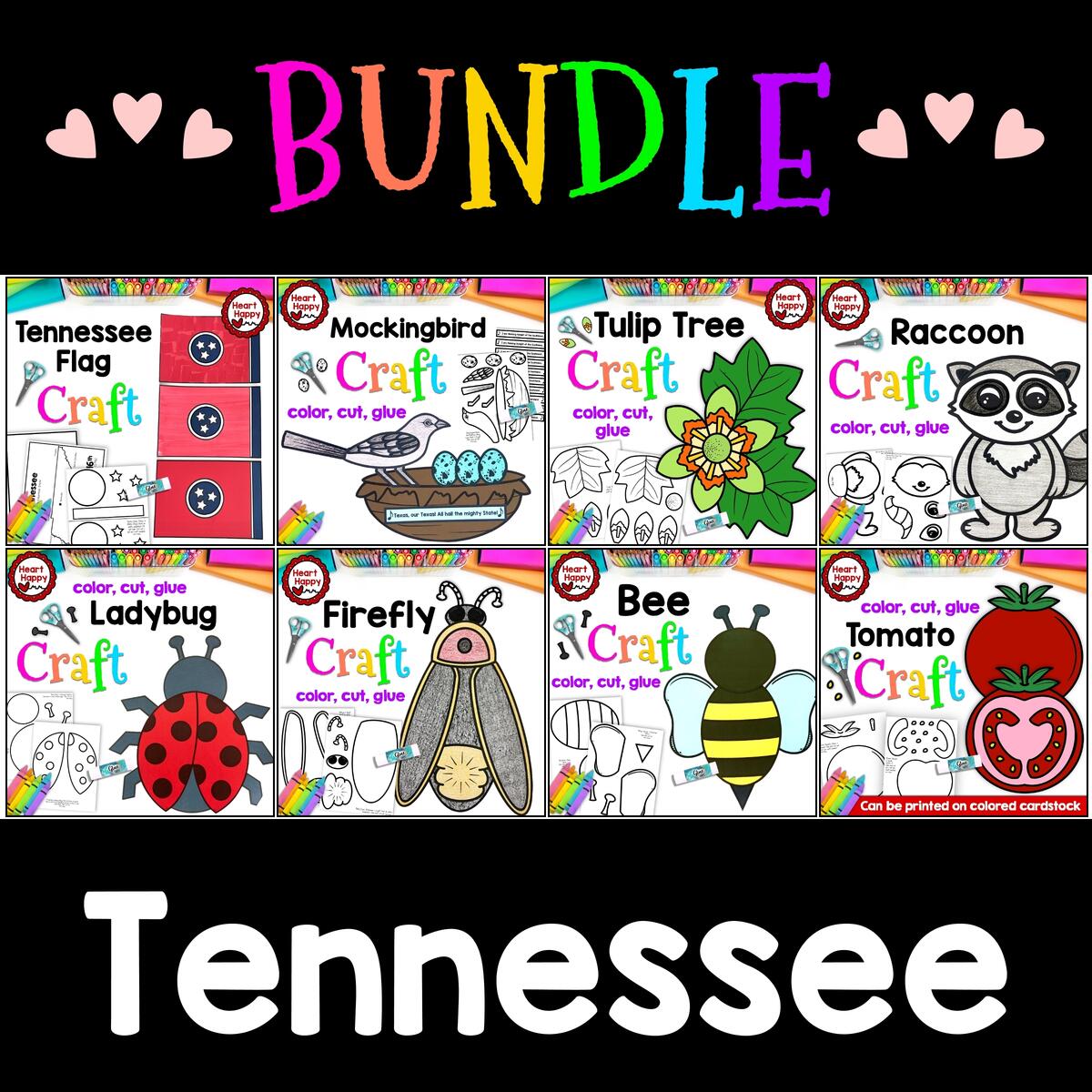 Tennessee State Symbols Craft BUNDLE Classful USA Map Worksheets Free Printables Superstar Worksheets
