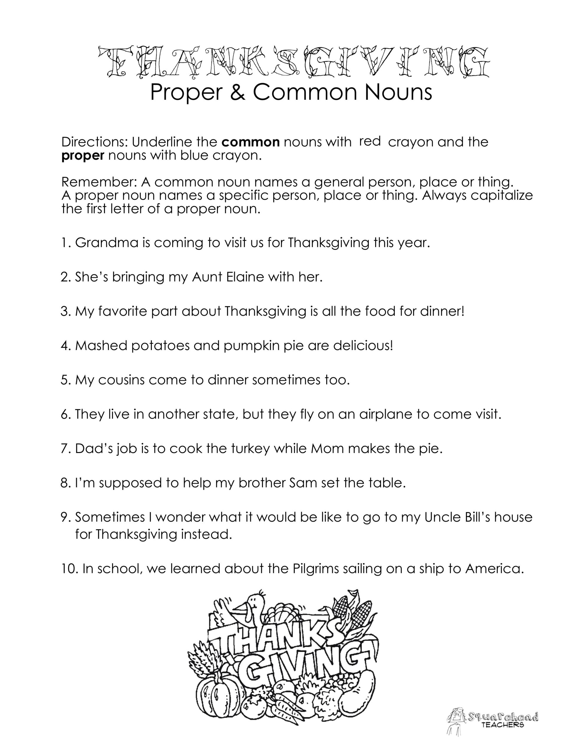 Nouns Worksheets Proper And Common Nouns Worksheets