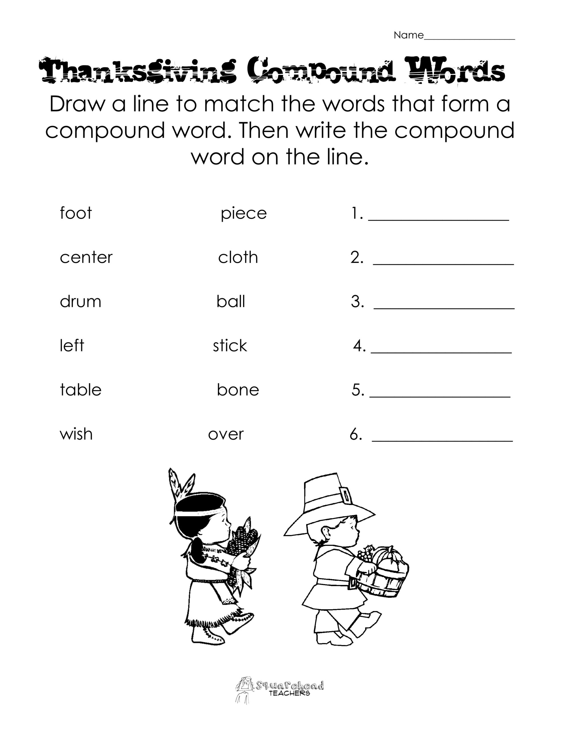 Thanksgiving Compound Words Worksheet Squarehead Teachers Thanksgiving Worksheets Free Printables Superstar Worksheets
