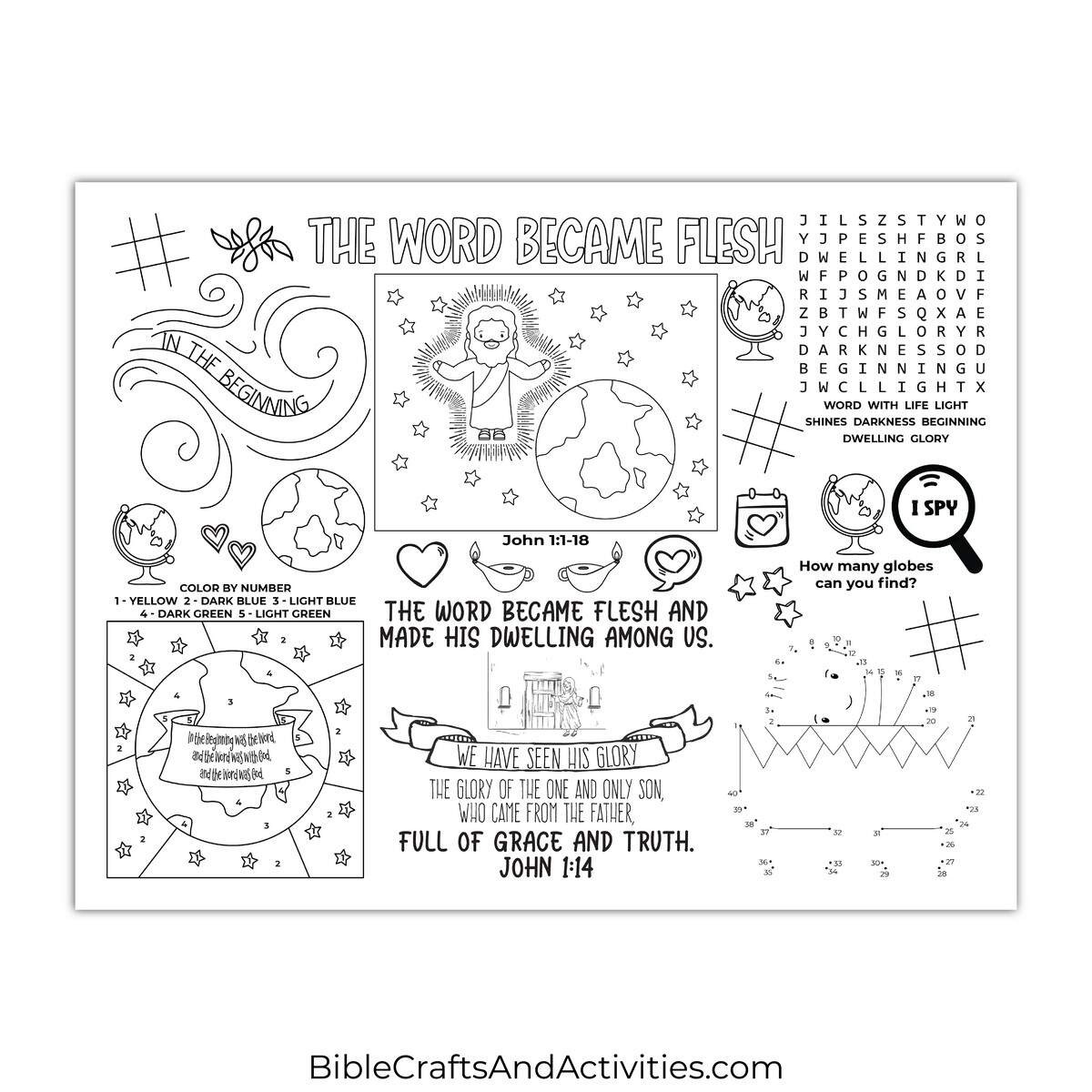 The Word Became Flesh Activity Sheet Bible Crafts Shop The Word Became Flesh Activity Sheet Bible Crafts Shop