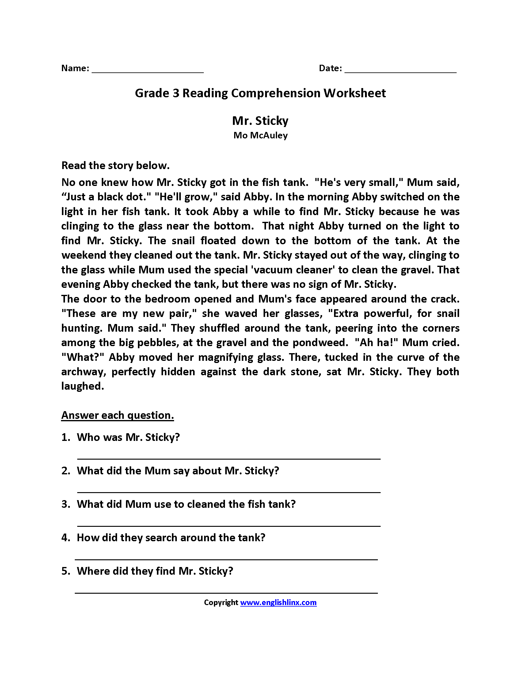 Third Grade Reading Worksheets Improve Fluency Vocabulary Free Printable 3rd Grade Reading Worksheet Templates Worksheets Library