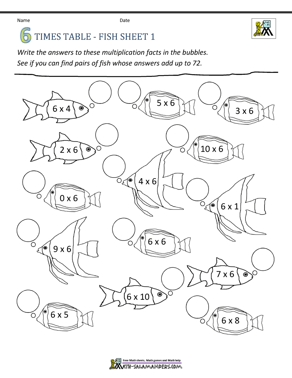 Times Table Worksheets 6 Times Table Sheets 6 Times Table