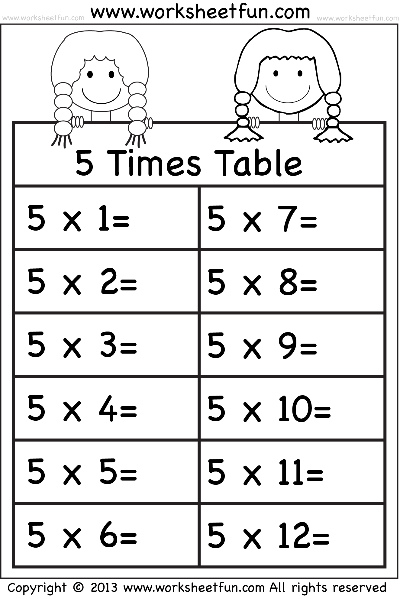 Times Table 2 12 Worksheets 1 2 3 4 5 6 7 8 9 E31