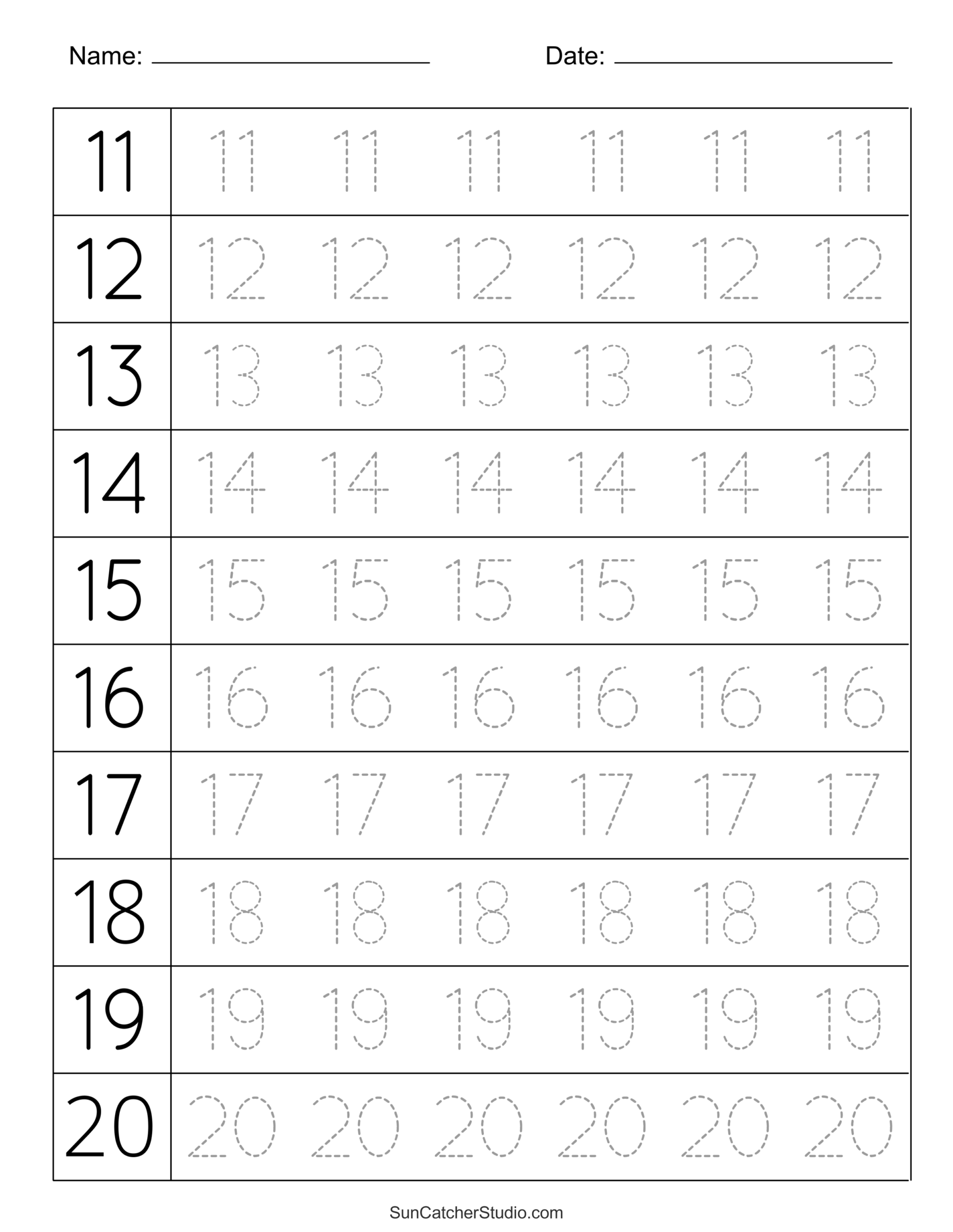 Tracing Numbers Free Printable Practice PDF Worksheets DIY Worksheets Library