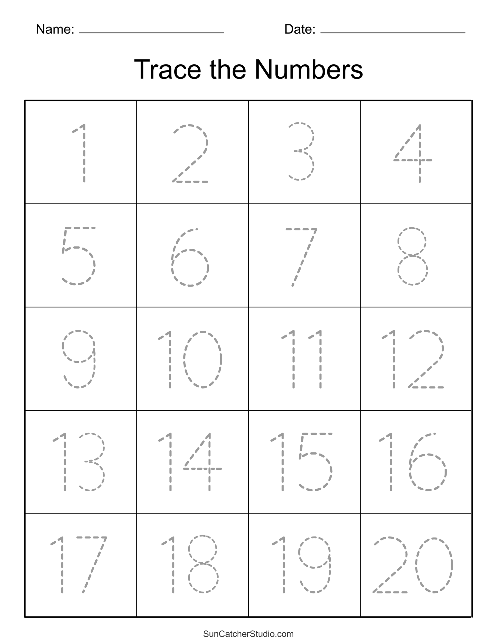 Tracing Numbers 1 10 Worksheets Free Printable Pdfs Teach Prints