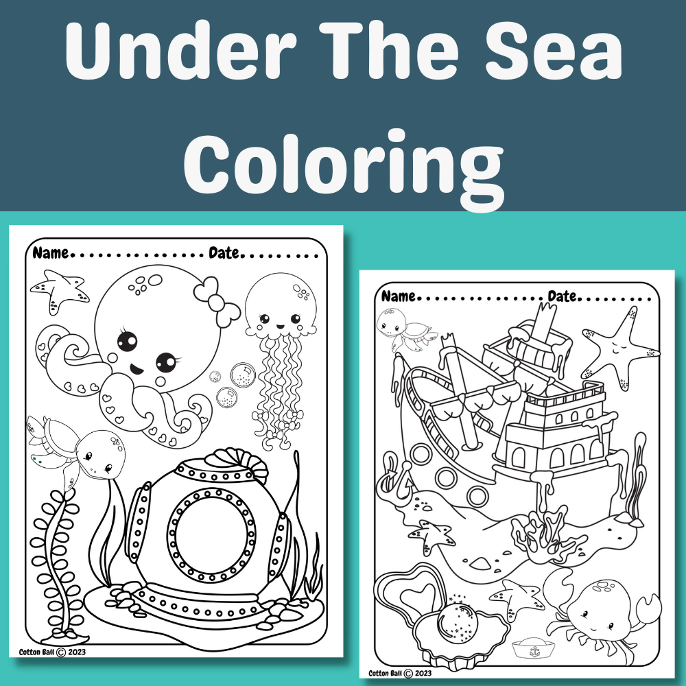 Under The Sea Coloring Made By Teachers Free Aesthetic Coloring Pages For Adults PDF Printables