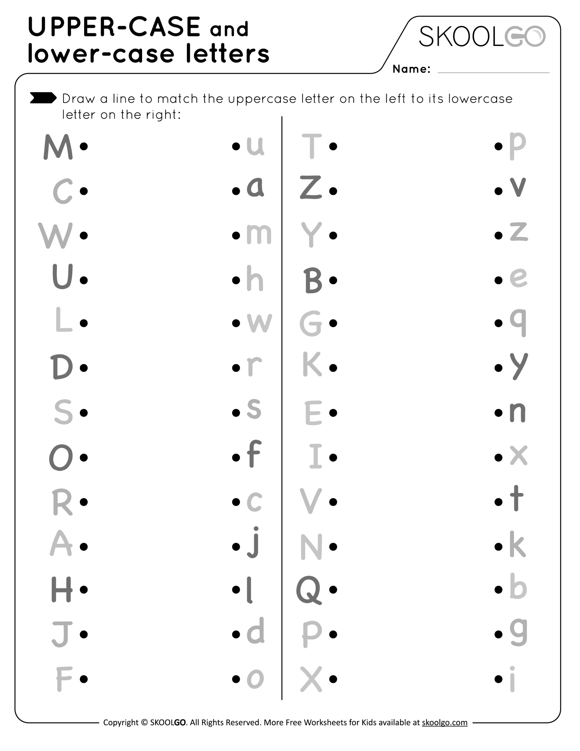 17 Fun Printable Match Uppercase And Lowercase Letters Worksheets The Simple Homeschooler